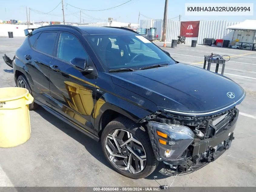 2024 Hyundai Kona N Line VIN: KM8HA3A32RU069994 Lot: 40060048