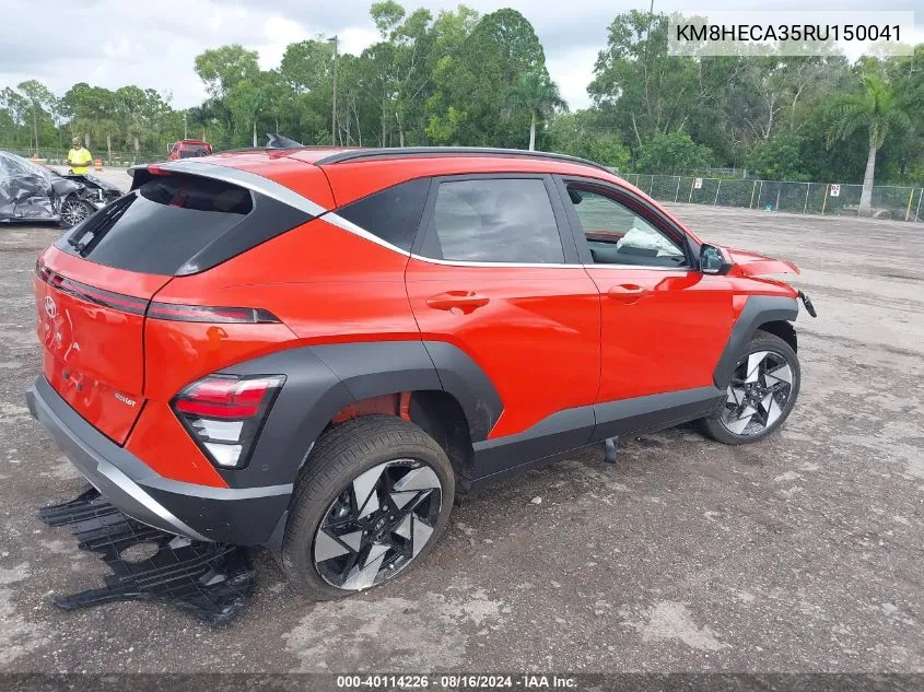 2024 Hyundai Kona Limited VIN: KM8HECA35RU150041 Lot: 40114226