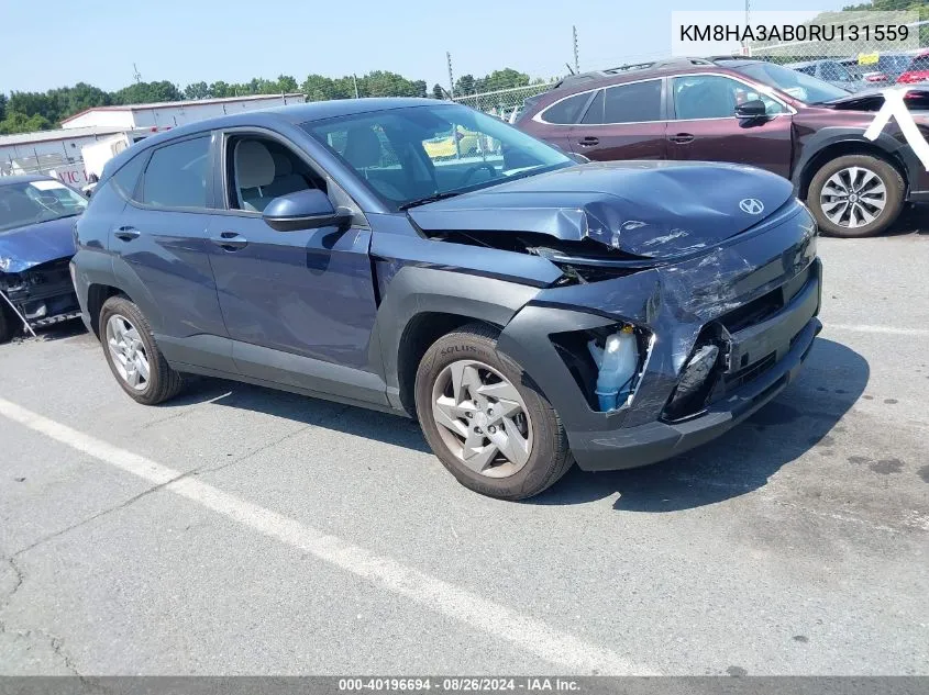 2024 Hyundai Kona Se VIN: KM8HA3AB0RU131559 Lot: 40196694