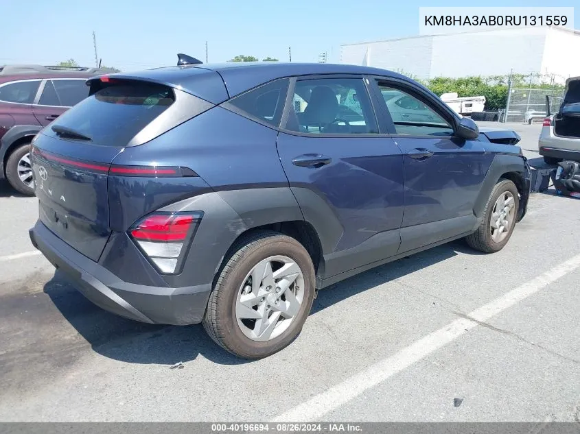 KM8HA3AB0RU131559 2024 Hyundai Kona Se