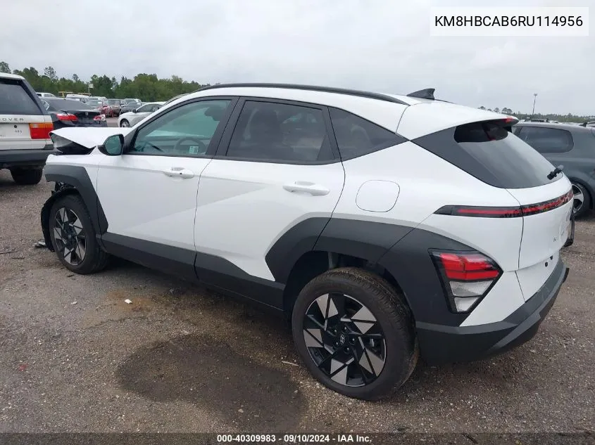 2024 Hyundai Kona Sel VIN: KM8HBCAB6RU114956 Lot: 40309983