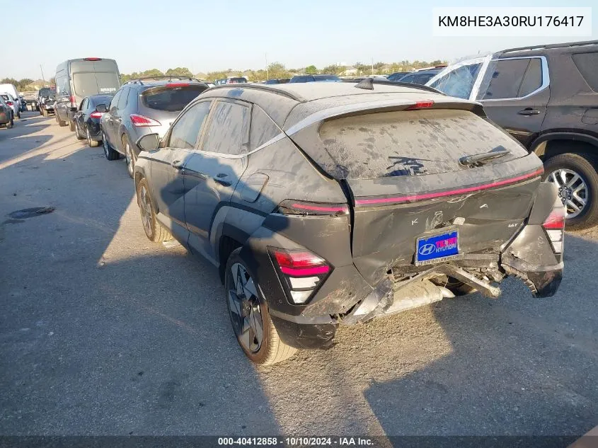 2024 Hyundai Kona Limited VIN: KM8HE3A30RU176417 Lot: 40412858