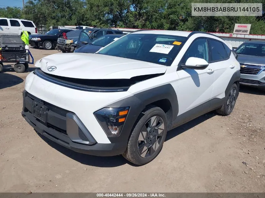 2024 Hyundai Kona Sel VIN: KM8HB3AB8RU144105 Lot: 40442444