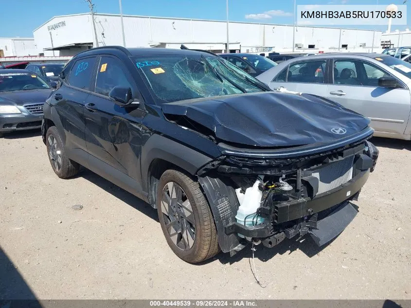 2024 Hyundai Kona Sel VIN: KM8HB3AB5RU170533 Lot: 40449539