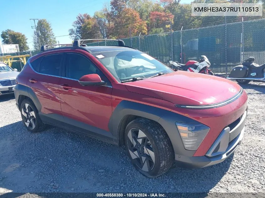 2024 Hyundai Kona Limited VIN: KM8HE3A37RU110513 Lot: 40558380