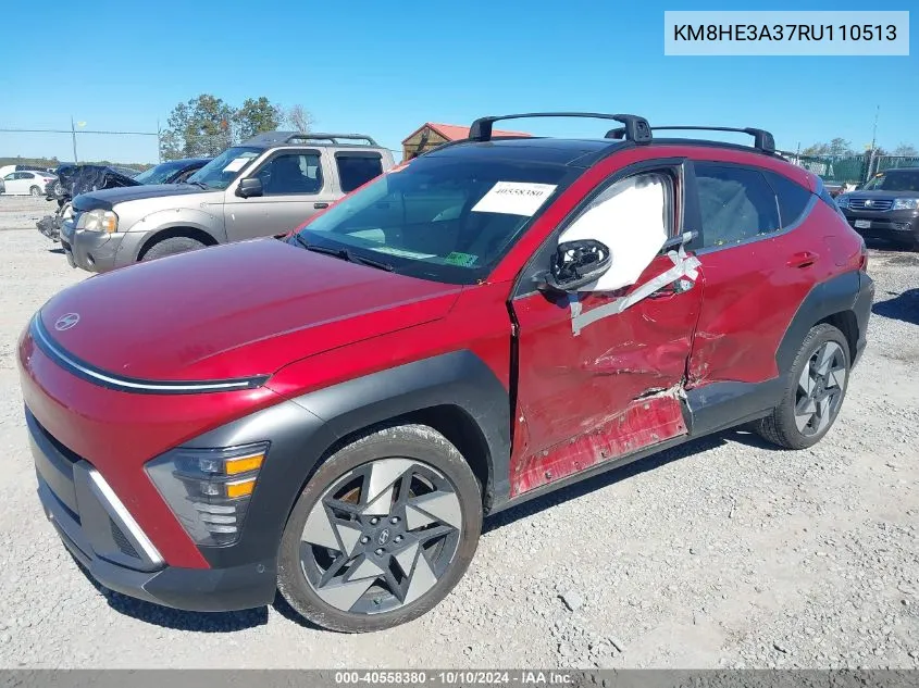 2024 Hyundai Kona Limited VIN: KM8HE3A37RU110513 Lot: 40558380