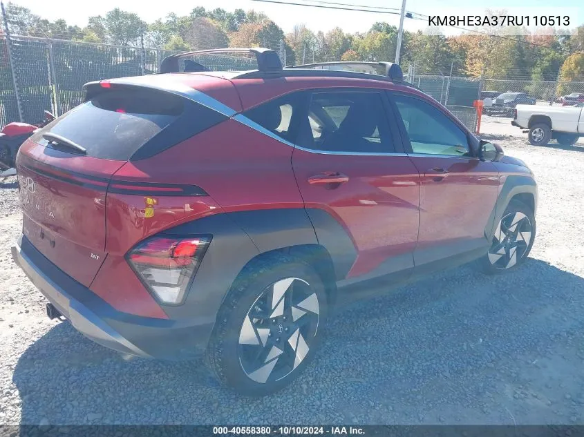 2024 Hyundai Kona Limited VIN: KM8HE3A37RU110513 Lot: 40558380