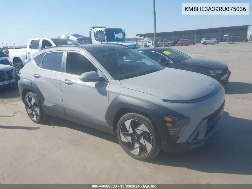 2024 Hyundai Kona Limited VIN: KM8HE3A39RU075036 Lot: 40568009