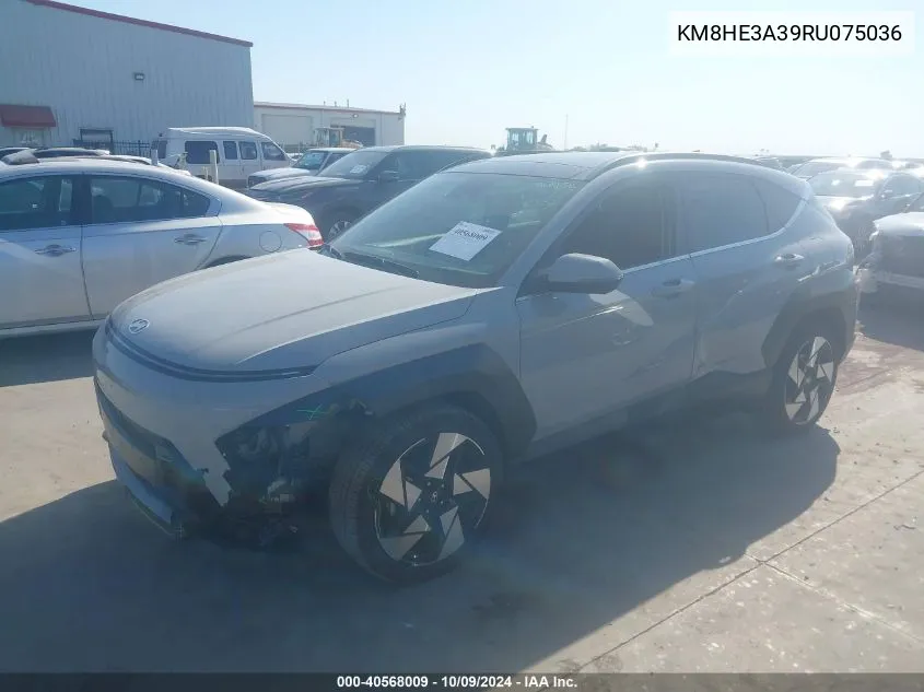 2024 Hyundai Kona Limited VIN: KM8HE3A39RU075036 Lot: 40568009