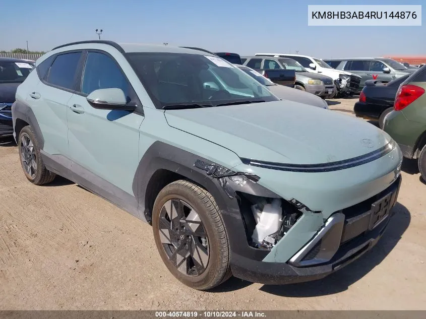 2024 Hyundai Kona Sel VIN: KM8HB3AB4RU144876 Lot: 40574819