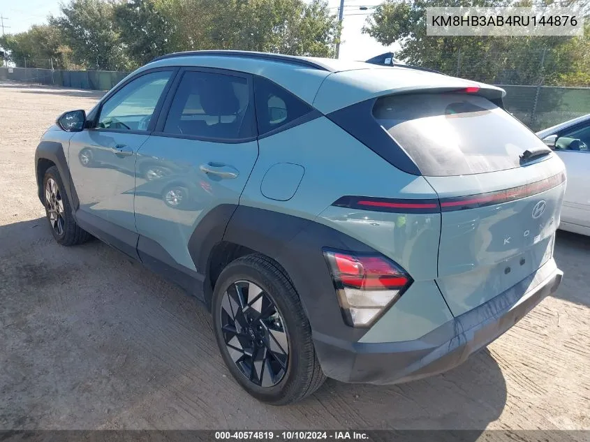 2024 Hyundai Kona Sel VIN: KM8HB3AB4RU144876 Lot: 40574819