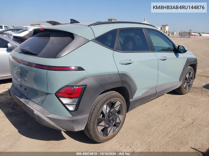 2024 Hyundai Kona Sel VIN: KM8HB3AB4RU144876 Lot: 40574819