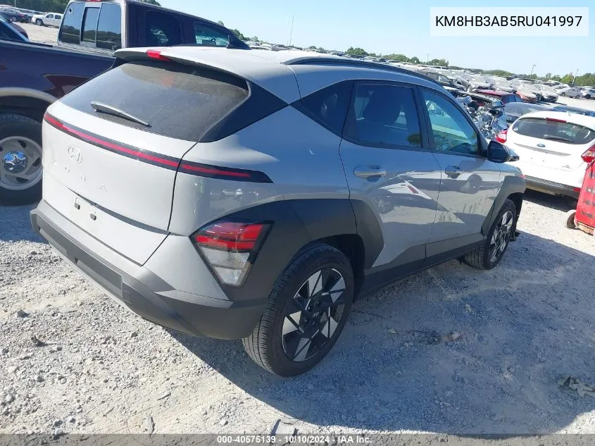 2024 Hyundai Kona Sel VIN: KM8HB3AB5RU041997 Lot: 40575139