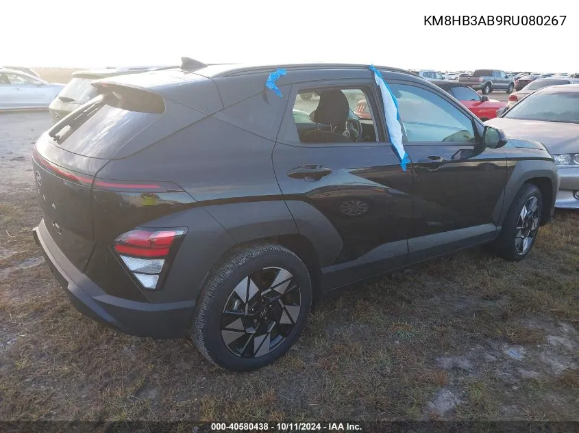 2024 Hyundai Kona Sel VIN: KM8HB3AB9RU080267 Lot: 40580438