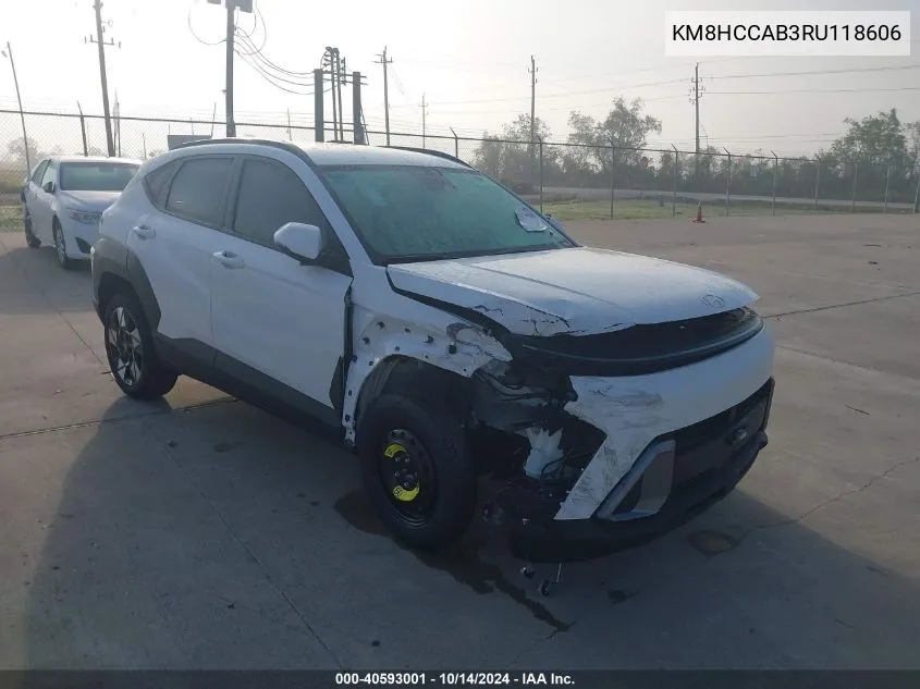 2024 Hyundai Kona Sel VIN: KM8HCCAB3RU118606 Lot: 40593001