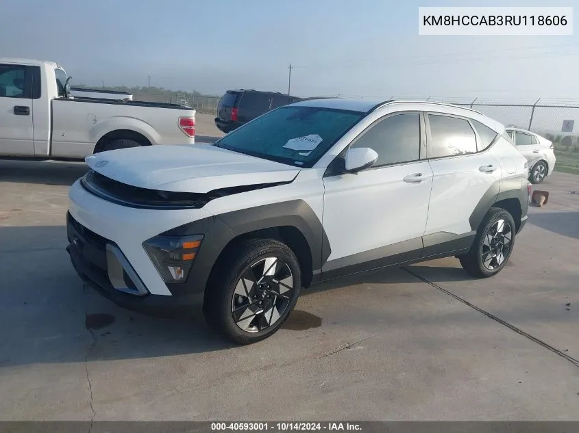 2024 Hyundai Kona Sel VIN: KM8HCCAB3RU118606 Lot: 40593001