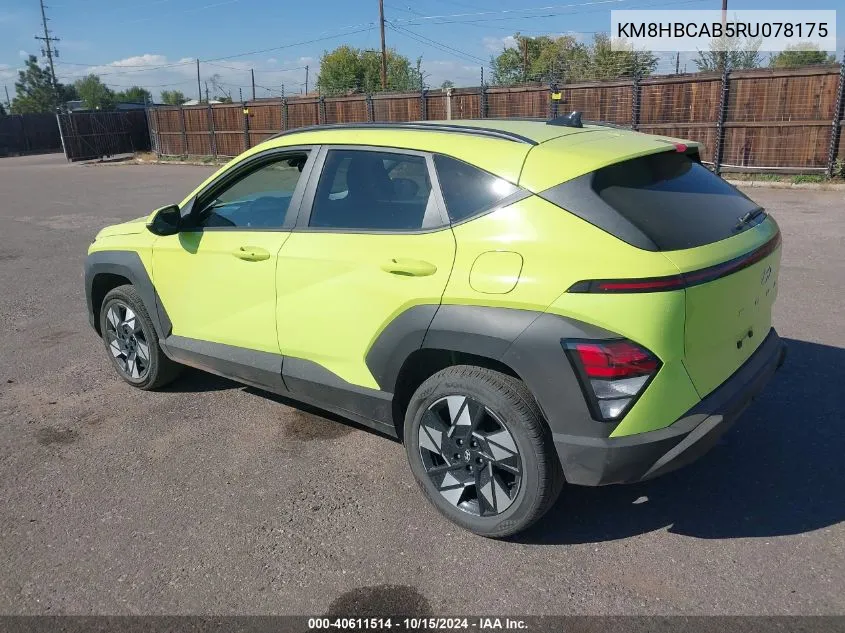 2024 Hyundai Kona Sel VIN: KM8HBCAB5RU078175 Lot: 40611514