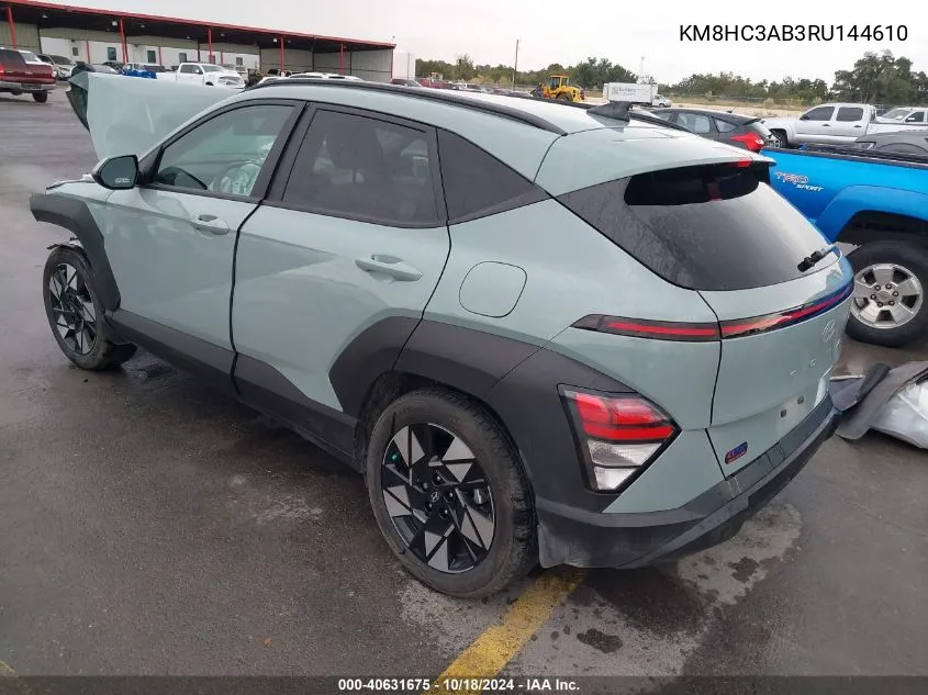 2024 Hyundai Kona Sel VIN: KM8HC3AB3RU144610 Lot: 40631675