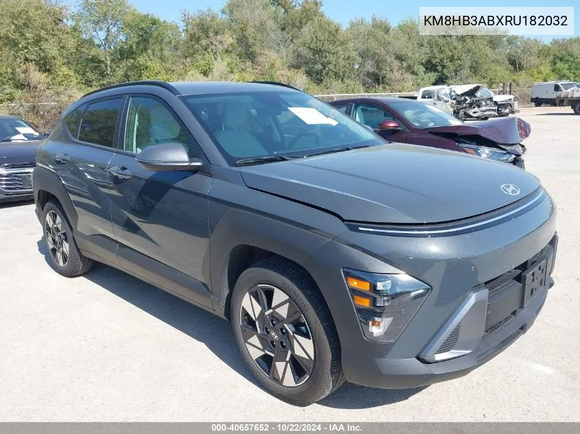 2024 Hyundai Kona Sel VIN: KM8HB3ABXRU182032 Lot: 40657652