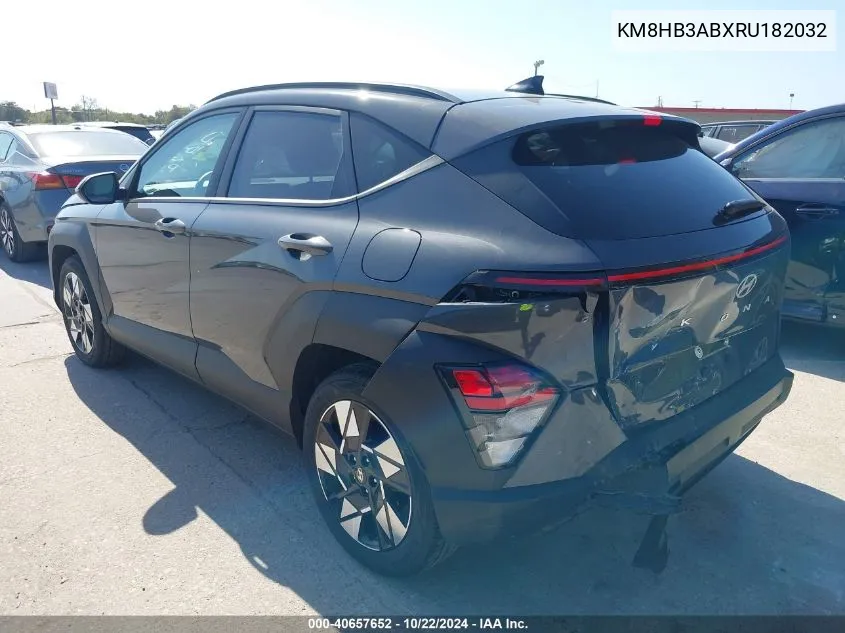 2024 Hyundai Kona Sel VIN: KM8HB3ABXRU182032 Lot: 40657652