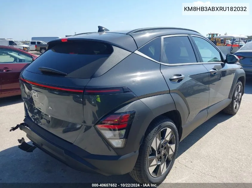 2024 Hyundai Kona Sel VIN: KM8HB3ABXRU182032 Lot: 40657652