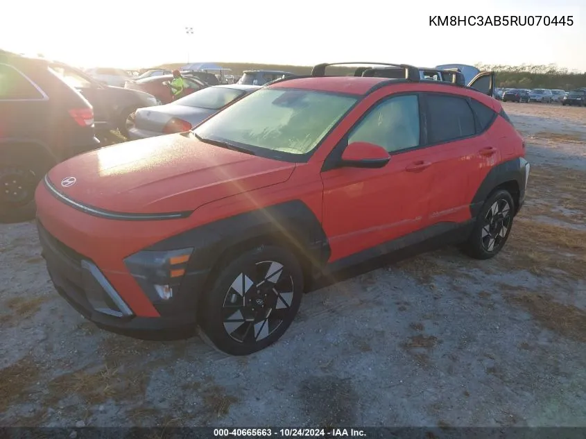 2024 Hyundai Kona Sel VIN: KM8HC3AB5RU070445 Lot: 40665663