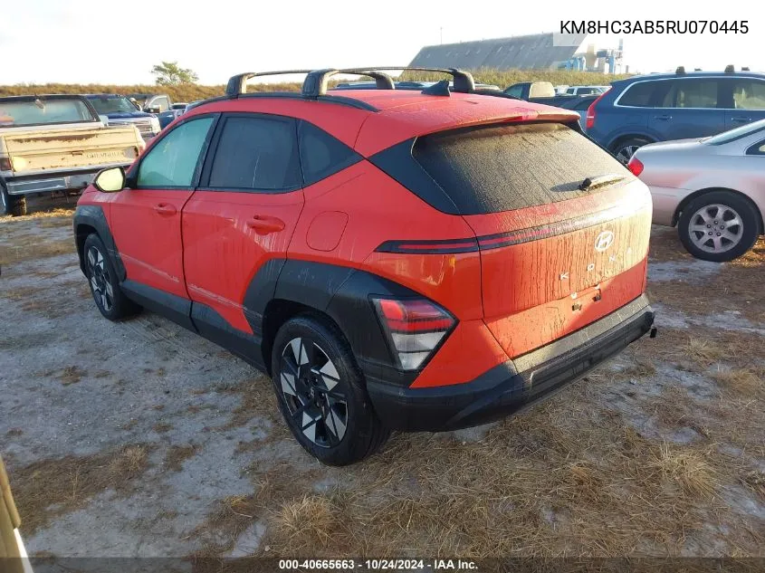 2024 Hyundai Kona Sel VIN: KM8HC3AB5RU070445 Lot: 40665663