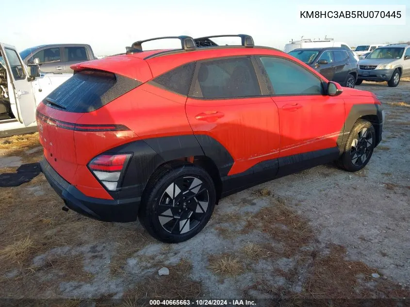 2024 Hyundai Kona Sel VIN: KM8HC3AB5RU070445 Lot: 40665663