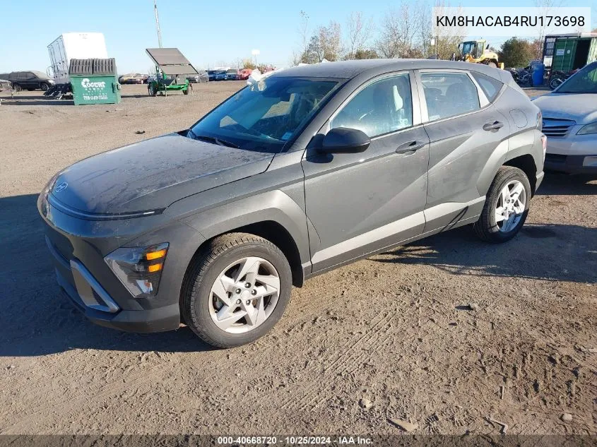 2024 Hyundai Kona Se VIN: KM8HACAB4RU173698 Lot: 40668720