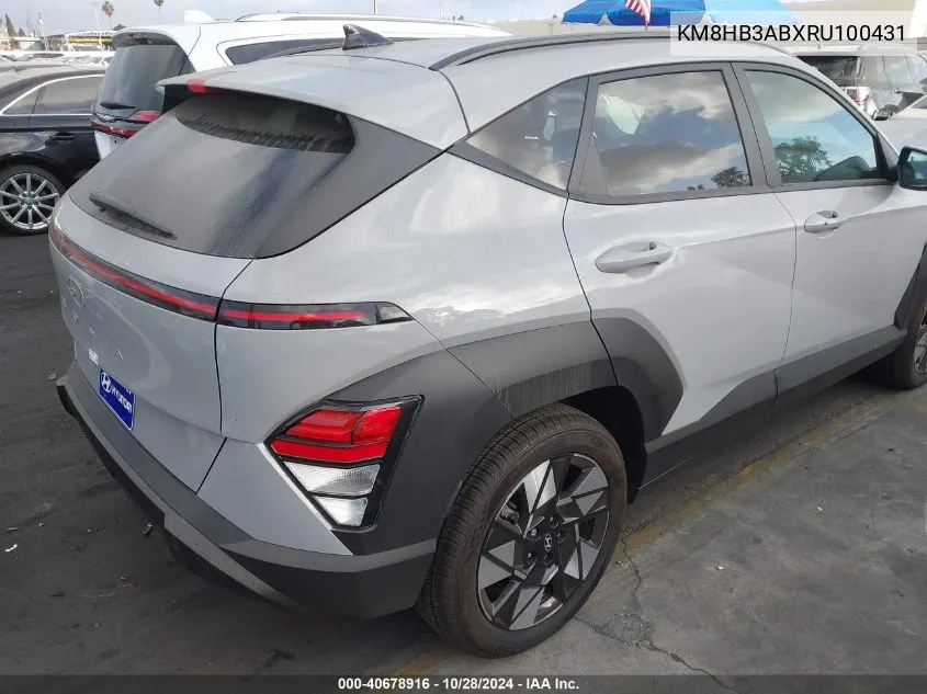 2024 Hyundai Kona Sel VIN: KM8HB3ABXRU100431 Lot: 40678916