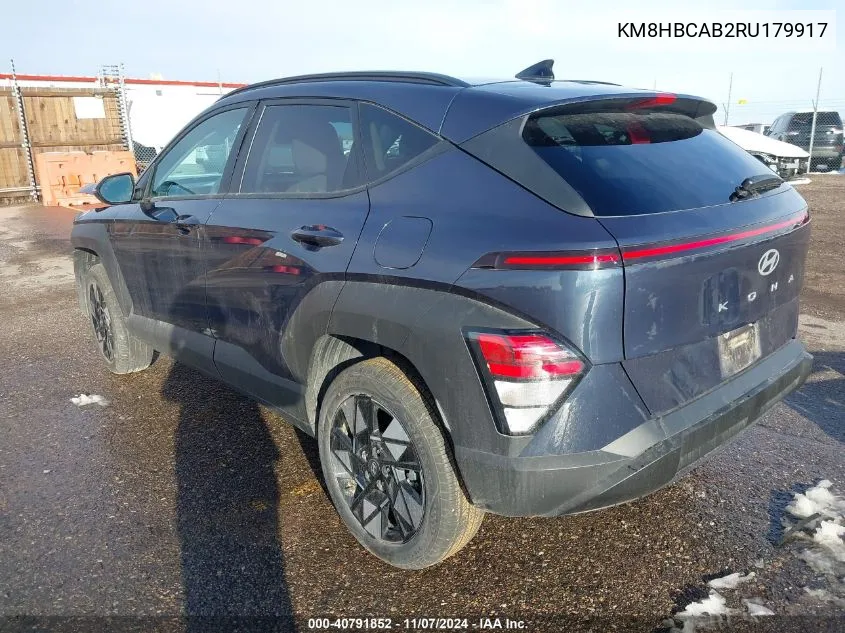 2024 Hyundai Kona Sel VIN: KM8HBCAB2RU179917 Lot: 40791852