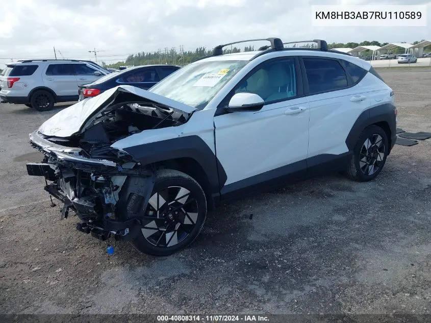 2024 Hyundai Kona Sel VIN: KM8HB3AB7RU110589 Lot: 40808314