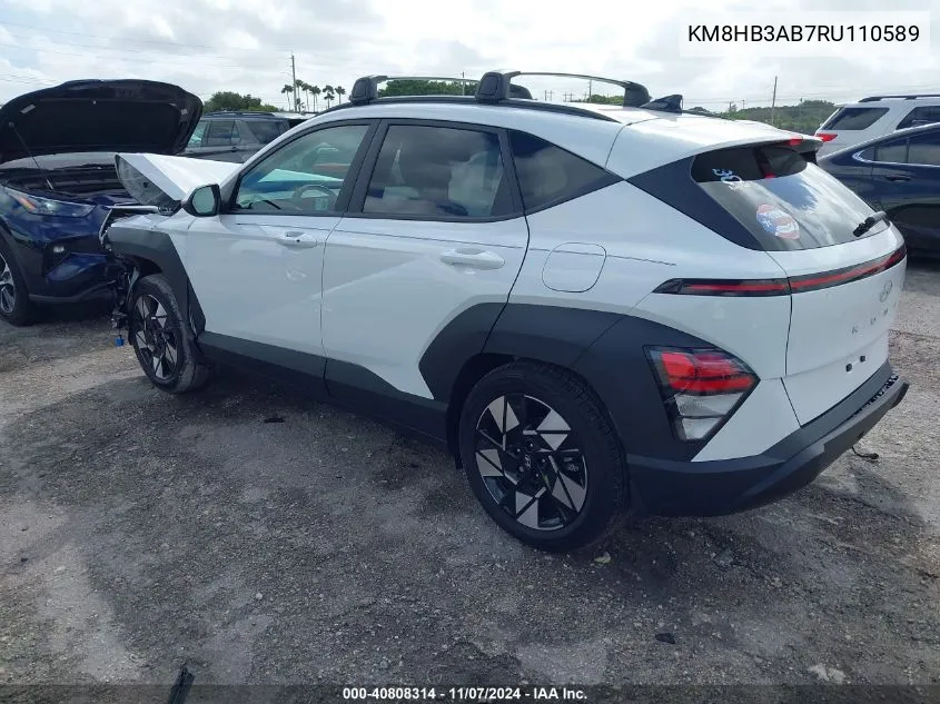 2024 Hyundai Kona Sel VIN: KM8HB3AB7RU110589 Lot: 40808314