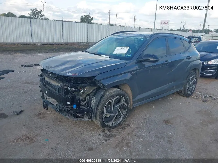 2024 Hyundai Kona N Line VIN: KM8HACA33RU027804 Lot: 40820919