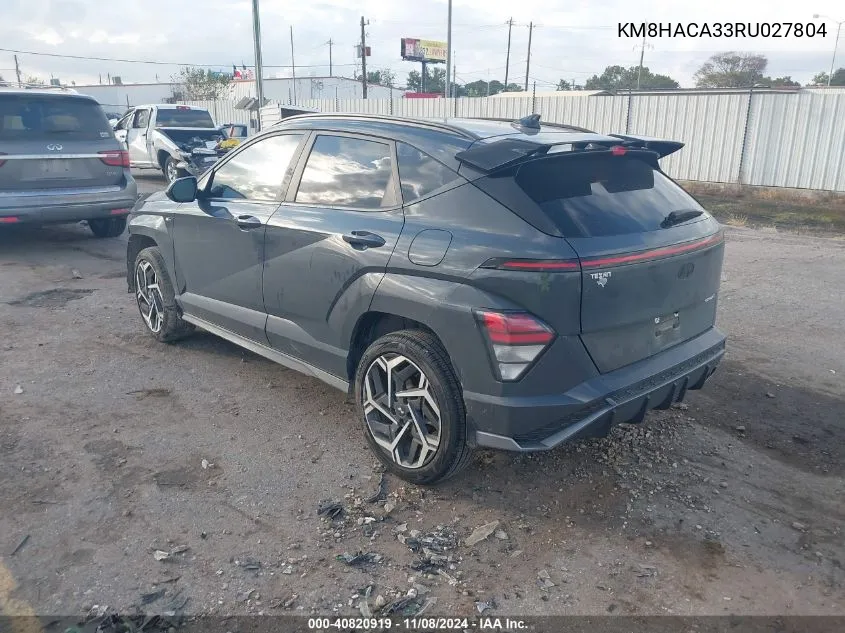 2024 Hyundai Kona N Line VIN: KM8HACA33RU027804 Lot: 40820919