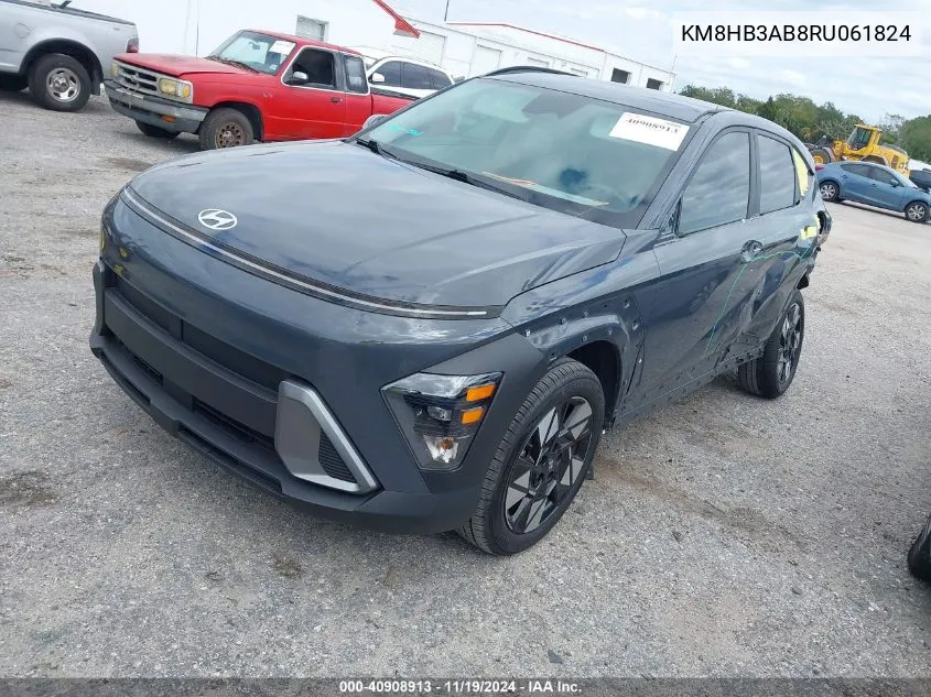 2024 Hyundai Kona Sel VIN: KM8HB3AB8RU061824 Lot: 40908913