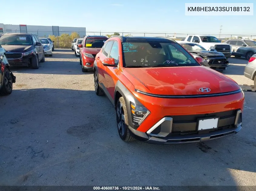 2025 Hyundai Kona Limited VIN: KM8HE3A33SU188132 Lot: 40608736