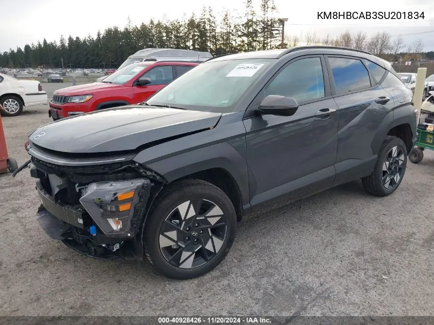 2025 Hyundai Kona Sel VIN: KM8HBCAB3SU201834 Lot: 40928426