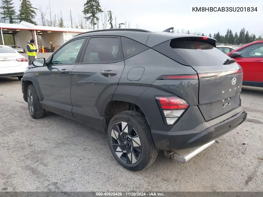 2025 Hyundai Kona Sel VIN: KM8HBCAB3SU201834 Lot: 40928426