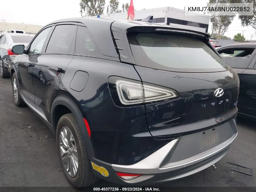 2022 Hyundai Nexo Blue VIN: KM8J74A68NU022852 Lot: 40377236