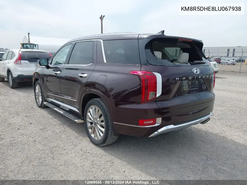 2020 Hyundai Palisade Limited VIN: KM8R5DHE8LU067938 Lot: 12069555