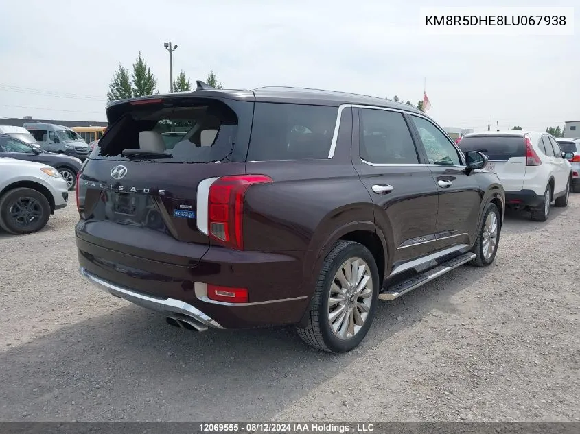 2020 Hyundai Palisade Limited VIN: KM8R5DHE8LU067938 Lot: 12069555