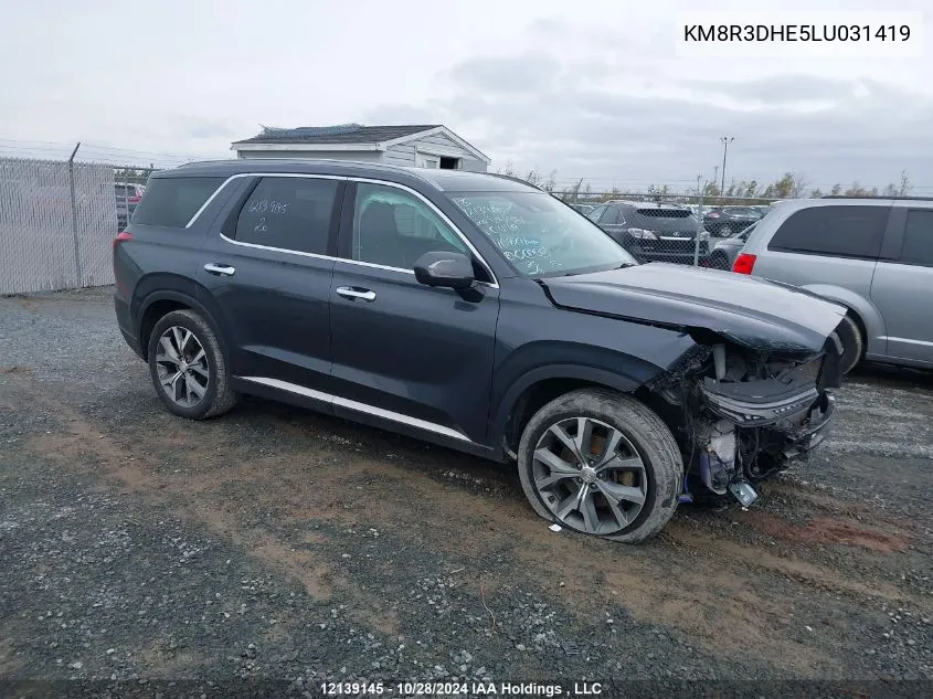 2020 Hyundai Palisade Sel VIN: KM8R3DHE5LU031419 Lot: 12139145