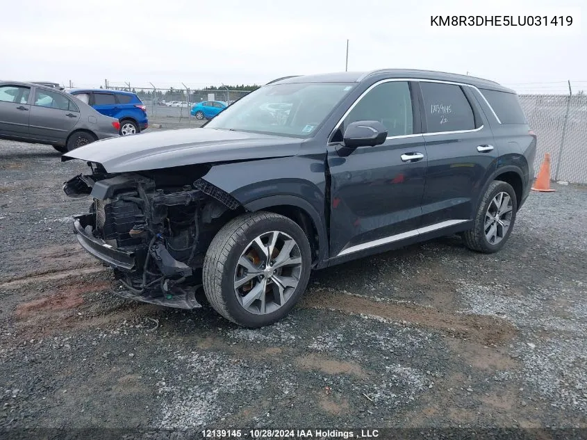 2020 Hyundai Palisade Sel VIN: KM8R3DHE5LU031419 Lot: 12139145