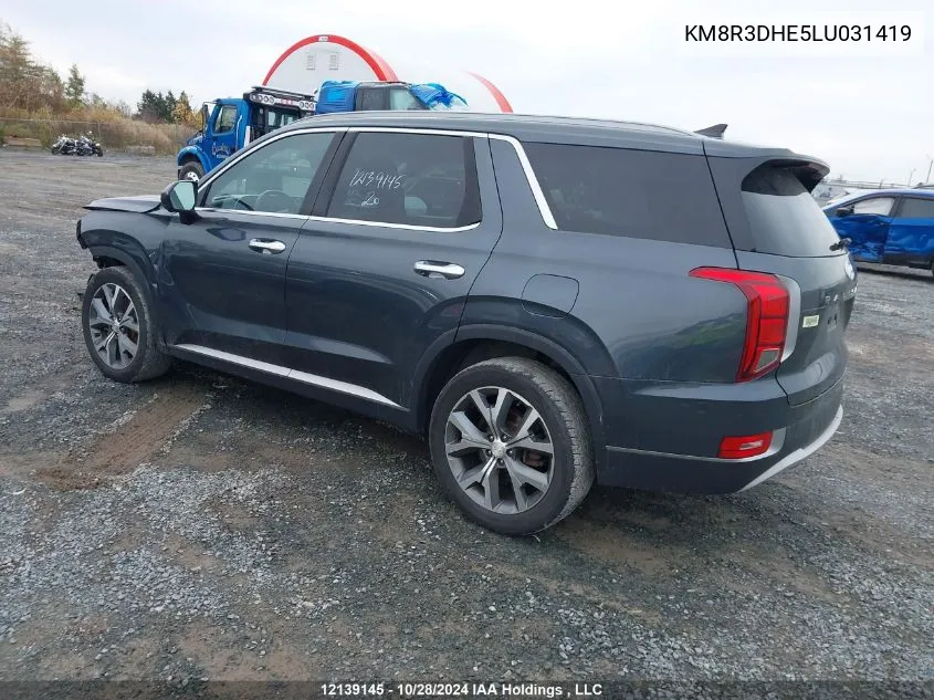 2020 Hyundai Palisade Sel VIN: KM8R3DHE5LU031419 Lot: 12139145