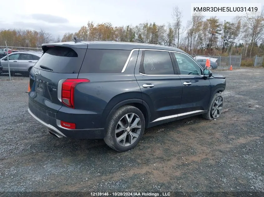 2020 Hyundai Palisade Sel VIN: KM8R3DHE5LU031419 Lot: 12139145