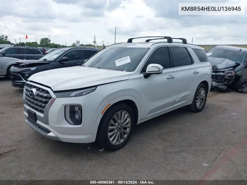 2020 Hyundai Palisade Limited VIN: KM8R54HE0LU136945 Lot: 40060361