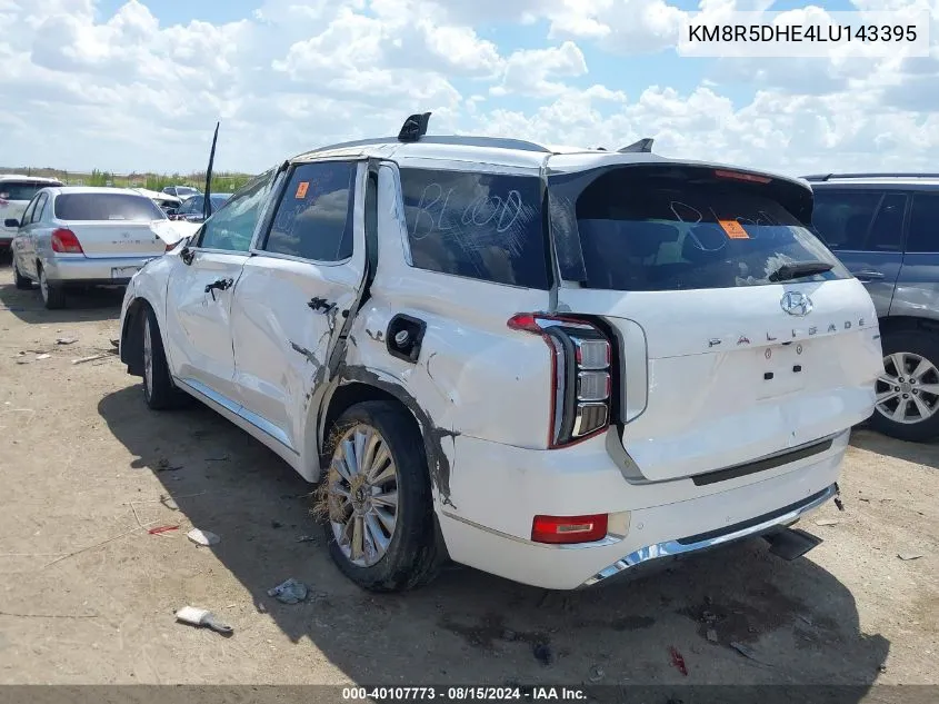 2020 Hyundai Palisade Limited VIN: KM8R5DHE4LU143395 Lot: 40107773