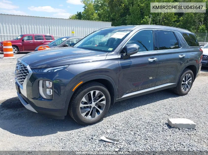 2020 Hyundai Palisade Sel VIN: KM8R2DHE8LU043647 Lot: 40130922