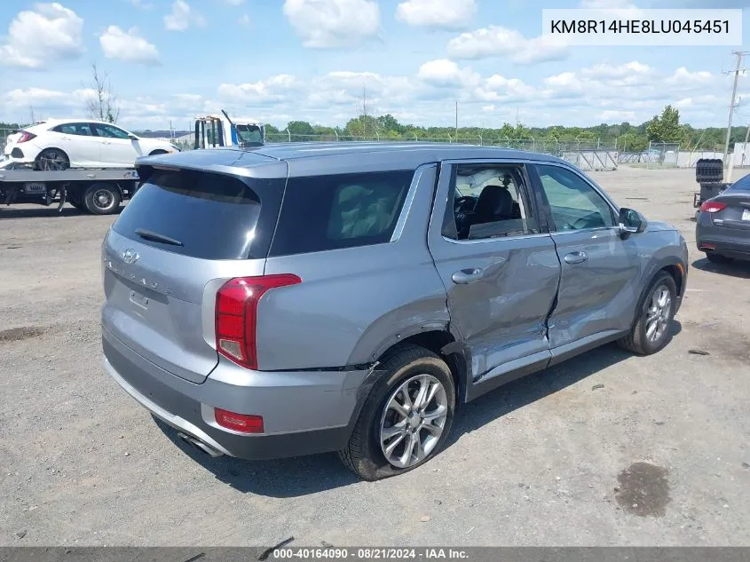 2020 Hyundai Palisade Se VIN: KM8R14HE8LU045451 Lot: 40164090